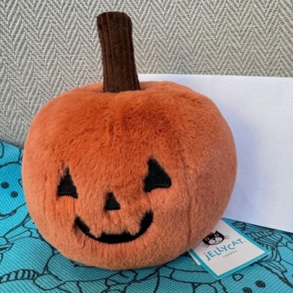 Jellycat Ooky Jack O’Lantern Pumpkin Plush Toy Soft Halloween Stuffed Doll NWT - Picture 1 of 9